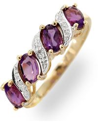 The Diamond Store - Amethyst 0.74Ct And Diamond 9K Ring - Lyst