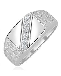 The Diamond Store - Lab Diamond Signet Ring 0.25Ct H/Si - Lyst