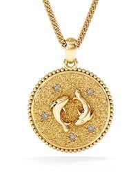 The Diamond Store - Zodiac Pisces Necklace Medallion Lab Grown 0.02Ct - Lyst