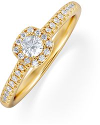 The Diamond Store - Lumia Round Cut Lab Diamond Halo Ring 0.33Ct F/Vs - Lyst