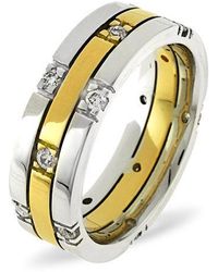 The Diamond Store - Amy 0.37Ct G/Vs Diamond And 18K Two Tone Wedding Ring - Lyst