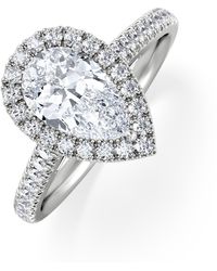 The Diamond Store - Diana Lab Diamond Pear Halo Engagement Ring 18Kw 1.60Ct F/Vs1 - Lyst