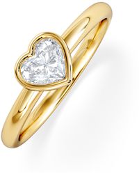The Diamond Store - Horizon Heart Cut Lab Diamond Solitaire Ring 0.50Ct H/Si - Lyst