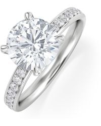 The Diamond Store - Origin 2.25Ct Round Cut Lab Diamond Solitaire Engagement Ring With Side Stones - Lyst
