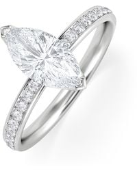 The Diamond Store - Origin 1.25Ct Marquise Cut Lab Diamond Solitaire Engagement Ring With Side Stones - Lyst