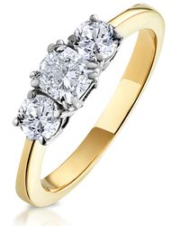 The Diamond Store - 3 Stone Meghan Lab Diamond Engagement Ring 1Ct F/Vs1 - Lyst