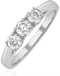 The Diamond Store - Chloe 3 Stone Diamond Ring 0.75Ct G/Vs - Lyst