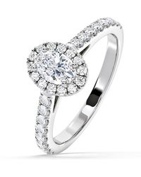The Diamond Store - Georgina Gia Oval Diamond Halo Engagement Ring 18Kw 1.30Ct G/Vs1 - Lyst