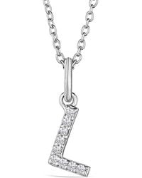 The Diamond Store - Love Letter Initial L Lab Diamond Necklace Set - Lyst