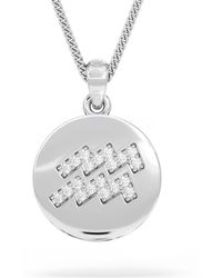 The Diamond Store - Astrology Aquarius 0.07Ct Lab Grown Diamond Medallion Pendant Necklace - Lyst