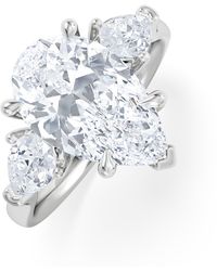 The Diamond Store - Adore 3.80Ct Pear Cut Lab Diamond 3 Stone Engagement Ring - Lyst