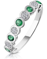 The Diamond Store - Stellato Emerald And Diamond Eternity Ring - Lyst
