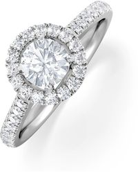 The Diamond Store - Ella Halo Lab Diamond Engagement Ring 0.86Ct F/Vs1 - Lyst