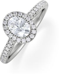 The Diamond Store - Lumia Oval Cut Lab Diamond Halo Ring 0.70Ct F/Vs - Lyst