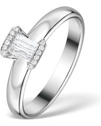 The Diamond Store - 0.30Ct Ideal Prince Cut Diamond And 18K H/Si Ring - Lyst