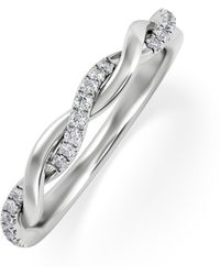 The Diamond Store - Celia Twist Half Band 0.15Ct F/Vs Round Cut Lab Diamond Eternity Ring - Lyst