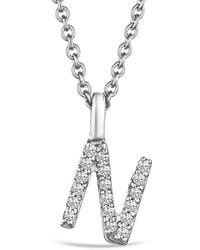 The Diamond Store - Love Letter Initial N Lab Diamond Necklace Set - Lyst