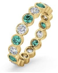 The Diamond Store - Emily 18K Emerald 0.70Ct And H/Si 1Ct Diamond Eternity Ring - Lyst