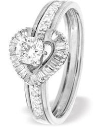 The Diamond Store - Diamond 0.65Ct And 9K Solitaire Ring With Shoulders - Lyst