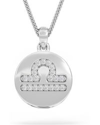 The Diamond Store - Astrology Libra 0.07Ct Lab Grown Diamond Medallion Pendant Necklace - Lyst