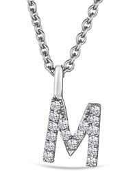 The Diamond Store - Love Letter Initial M Lab Diamond Necklace Set - Lyst