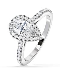 The Diamond Store - Diana Gia Diamond Pear Halo Engagement Ring 1.60Ct G/Si1 - Lyst