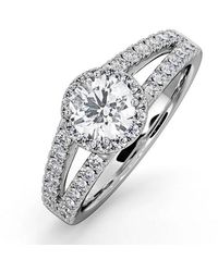 The Diamond Store - Carly Gia Diamond Engagement Side Stone Ring 1.23Ct G/Vs2 - Lyst