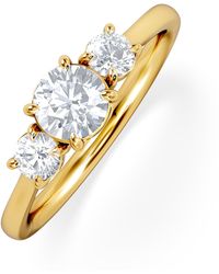 The Diamond Store - Evoke 3 Stone Round Cut Lab Diamond Ring 0.50Ct - Lyst