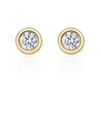 The Diamond Store - Stud Earrings 0.20Ct Diamond 9K - Lyst