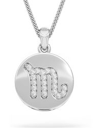 The Diamond Store - Astrology Scorpio 0.07Ct Lab Grown Diamond Medallion Pendant Necklace - Lyst