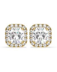 The Diamond Store - Beatrice Cushion Cut Lab Diamond Halo Earrings 2.45Ct - Lyst