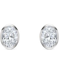 The Diamond Store - Bezel Set 2.00Ct Oval Cut Lab Diamond Stud Earrings - Lyst