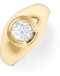 The Diamond Store - Axis Lab Diamond Signet Ring 1.00Ct Round Cut Set - Lyst