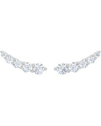 The Diamond Store - Legacy 2.00Ct Round Cut Lab Diamond Ear Climber Earrings - Lyst