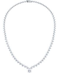 The Diamond Store - Luxe 32.00Ct Lab Diamond Necklace With 3.00Ct Igi Certified Pear-Cut Centre - Lyst