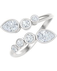 The Diamond Store - Skyline 0.70Ct Pear And Round Cut Lab Diamond Ring - Lyst