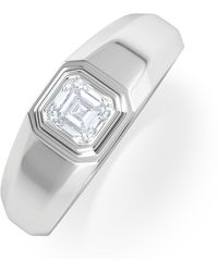 The Diamond Store - Axis Lab Diamond Signet Ring 0.50Ct Asscher Cut Set - Lyst