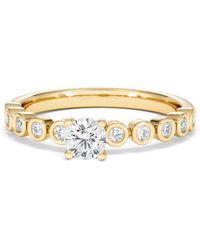 The Diamond Store - Entwine 0.30Ct Round Cut Lab Diamond Solitaire Engagement Ring With Side Stones - Lyst