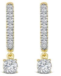 The Diamond Store - Stellato Huggie Drop Lab Diamond Earrings 1.00Ct - Lyst
