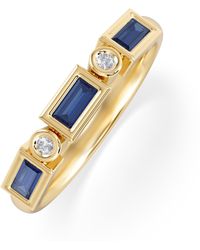 The Diamond Store - Forme 0.48Ct Baguette Cut Lab Sapphire 5 Stones Ring - Lyst