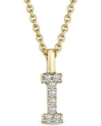 The Diamond Store - Love Letter Initial I Lab Diamond Necklace Set - Lyst