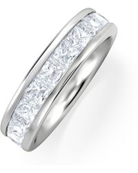 The Diamond Store - Eterna Lab Diamond Princess Cut Half Eternity Ring 2.00Ct F/Vs - Lyst