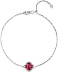 The Diamond Store - Alegria 0.90Ct Lab Ruby Halo Bracelet - Lyst
