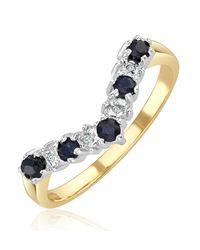 The Diamond Store - Sapphire 0.25Ct And Diamond 9K Ring - Lyst