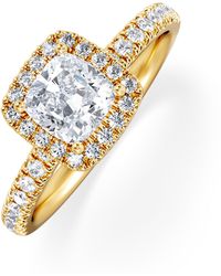 The Diamond Store - Beatrice Gia Diamond Halo Engagement Ring - Lyst