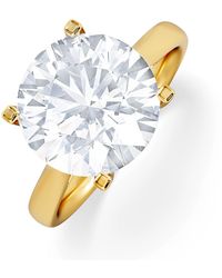 The Diamond Store - Grace 5.00Ct Lab Diamond Round Cut Engagement Ring - Lyst