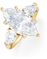 The Diamond Store - Adore 3.80Ct Marquise Cut Lab Diamond 3 Stone Engagement Ring - Lyst