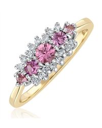 The Diamond Store - Sapphire And 0.12Ct Diamond Ring 9K - Lyst