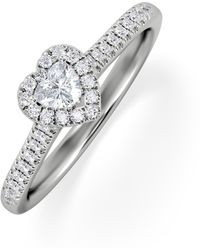 The Diamond Store - Lumia Heart Cut Lab Diamond Halo Ring 0.33Ct F/Vs - Lyst