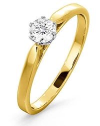 The Diamond Store - Low Set Chloe Lab Diamond Engagement Ring 0.33Ct G/Si1 18K - Lyst